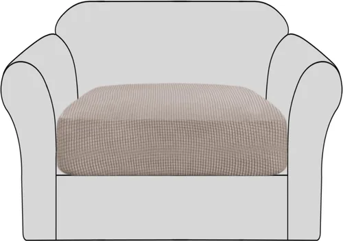 Miniatura 22 de H.VERSAILTEX - Fundas elásticas para cojín de sofá individual, fundas de asiento para silla de sofá, protector de cojín con tejido jacquard de sarga