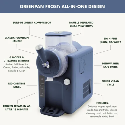 Miniatura 11 de GreenPan Frost, máquina para hacer helados y máquina para hacer slushies, helado suave, sorbete, margaritas, batidos, yogur helado, sin necesidad