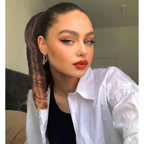 Miniatura 10 de KRSI Extensión de cola de caballo corta con cordón de 14 pulgadas para mujeres negras, cabello negro rizado, cola de caballo ondulada, piezas
