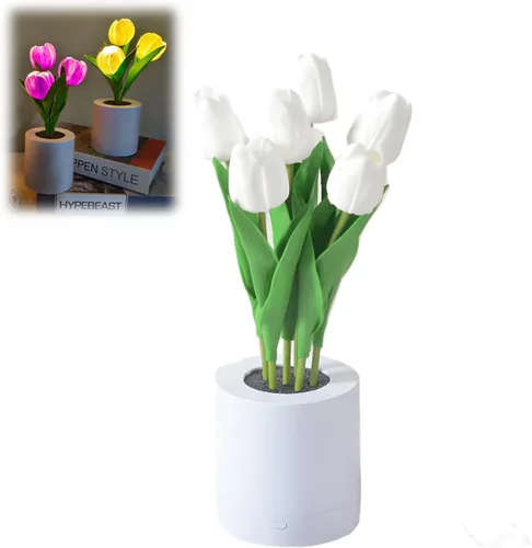 Miniatura 10 de Lámpara de girasol, girasol artificial en maceta con luces LED, luz nocturna LED USB, lámpara de mesa, mesita de noche, dormitorio, luz decorativa