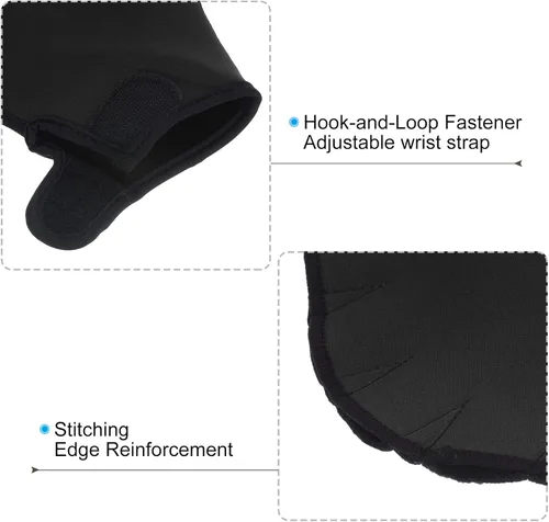 Miniatura 6 de PATIKIL Guantes de natación con malla, unisex, guantes de resistencia al agua, accesorios de entrenamiento para natación y buceo Negro