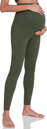 Miniatura 2 de Enerful Leggings de entrenamiento de maternidad para mujer, sobre el vientre, ropa activa, atléticos, suaves, pantalones de yoga con bolsillos