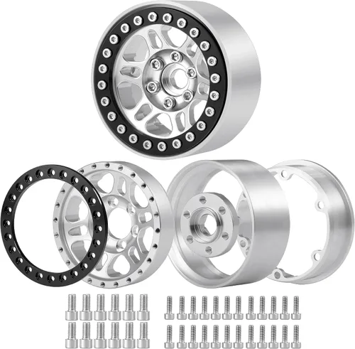 Miniatura 3 de AXSPEED Beadlock de metal de 1.9 pulgadas para llantas de rueda de oruga 1/10 TRX4 Axial Scx10 TRX4 Wraith D90 D110 RC Car, paquete de 4
