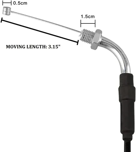 Miniatura 4 de NIBBI Cable de acelerador, cable de acelerador Go Kart de 71 pulgadas, cable universal de acelerador de motocicleta para minicicleta, Yamaha, Negro