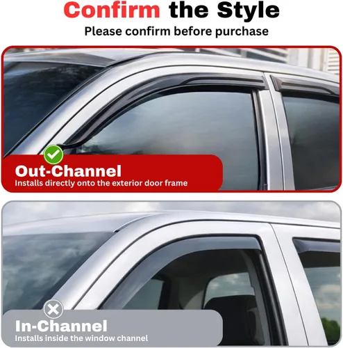 Miniatura 3 de KPY Visor de Ventana Compatible con Hyundai Accent Sedan 2012-2017, Protector de Lluvia de 4 Piezas Deflectores de Ventilación de Ventana Lateral