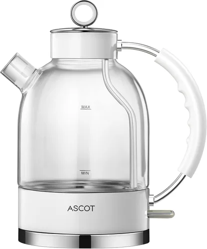 Miniatura 5 de ASCOT Hervidor eléctrico, tetera eléctrica de vidrio, regalos para hombres/mujeres/familia 1.5L 1500W calentador de té de vidrio de borosilicato
