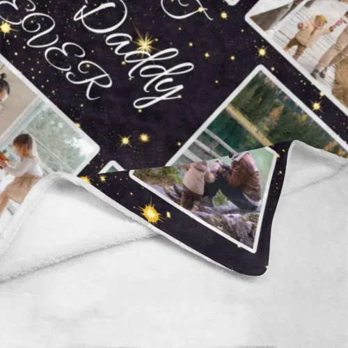 Miniatura 4 de Manta personalizable con texto en inglés «Best Daddy Ever», regalo para el Día del Padre, mantas personalizadas con fotos personalizadas, regalo
