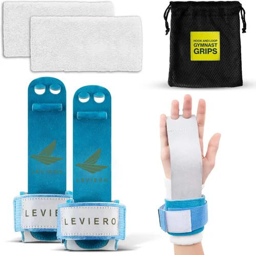 Juego de agarres de gimnasia para niñas de gimnasia, agarres con cuero suave, correas de velcro y agujeros ajustables para los dedos, para todas las