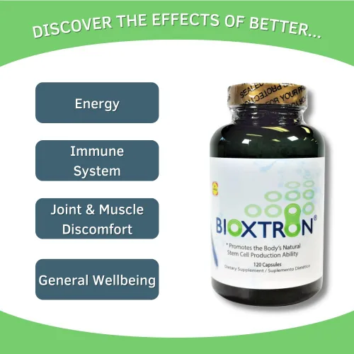 Miniatura 3 de Bioxtron Suplemento natural de células madre AFA - Apoyo articular y dolor muscular - Apoyo del sistema inmunológico - Espirulina de algas verdes