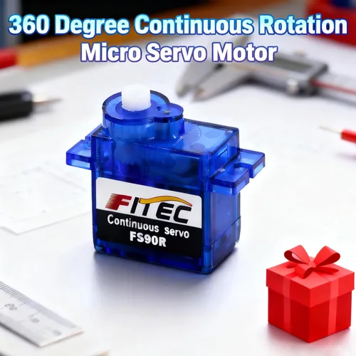 Miniatura 7 de FEETECH FS90R 360 grados rotación continua micro servo motor 0.32 oz para RC helicóptero avión coche barco robot controles 4.8V-6V