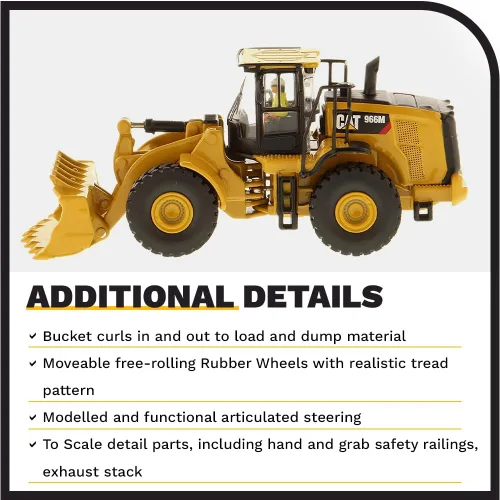 Miniatura 5 de Diecast Masters 1:87 Escala Caterpillar 966M Cargadora de ruedas, Camiones para gatos y equipos de construcción HO Scale Series Modelo 85948