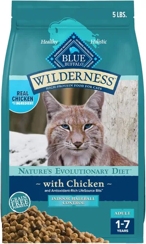 Miniatura 12 de Blue Buffalo Wilderness Alimento seco natural sin granos con alto contenido de proteínas para gatos adultos, control de bolas de pelo en interiores