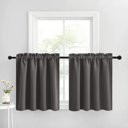 Miniatura 15 de NICETOWN Cenefas de Ventana Opacas con Aislamiento Térmico para Guardería - Paneles de Cortina con Bolsillo para Barra de Decoración del Hogar