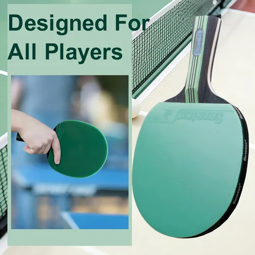 Miniatura 6 de Senston 5-Ply Ping Pong Paddles Set – Premium Wood Table Tennis Set of 4 with 6 Balls & Portable Carry Case – High-Control 2mm Sponge & Ergonomic