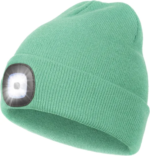 Miniatura 51 de CENSGO Gorro unisex con luz LED recargable por USB, regalos para papá, padre, hombres, marido, cálido gorro de punto