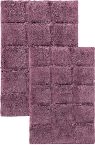 Miniatura 21 de Superior Juego de alfombras de baño antideslizantes de algodón con respaldo de látex en aerosol, 20 x 30 pulgadas, 24 x 36 pulgadas, 2 piezas, salvia