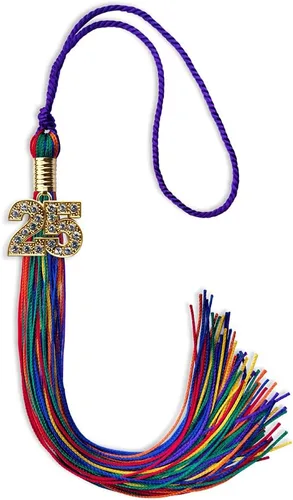 Miniatura 52 de Endea Graduation Borla de doble color con dije dorado (negro/oro brillante, 2022)