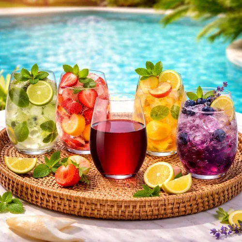 Miniatura 7 de Paquete de 36 copas de vino de plástico desechables sin tallo de 10 onzas, copas de vino transparentes reutilizables, inastillables, sin BPA
