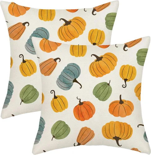 Miniatura 41 de AGAYNA Juego de 2 fundas de almohada decorativas con diseño de acuarela verde salvia para árbol de Navidad de 16 x 16 pulgadas, para sofá, invierno