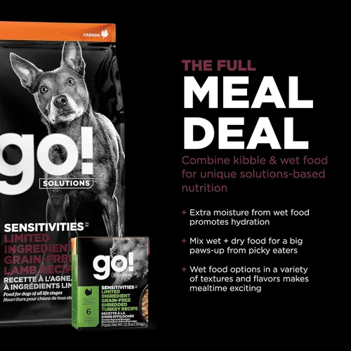 Miniatura 7 de Go! Solutions Sensitivities - Alimento seco para perros de cordero sin granos con ingredientes limitados, croquetas sin pollo fabricadas por