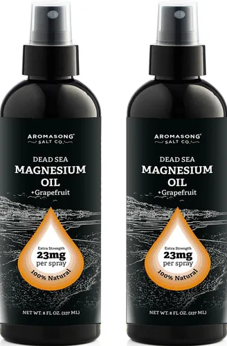 Aromasong Grapefruit - Spray de magnesio ultra puro extra fuerte | Paquete de 2 | (23 mg de magnesio en cada aerosol) 8 onzas, conocido por ser
