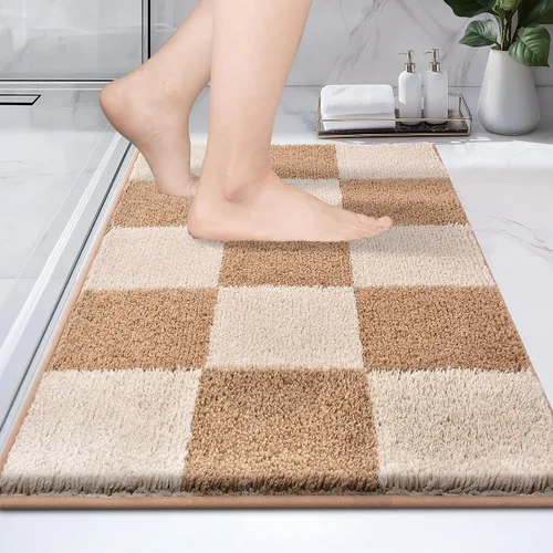 Miniatura 22 de PURRUGS Alfombra de baño antideslizante lavable a máquina 20 x 30 pulgadas, tapete de baño súper absorbente y de secado rápido, alfombra de baño