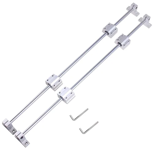 Miniatura 4 de 2 piezas de eje óptico de eje lineal de 0.472 x 19.685 in + 4 soportes de riel lineal SK12 + 4 bloques deslizantes SCS12UU para máquina CNC y guía