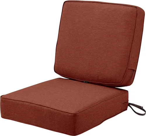 Miniatura 16 de Classic Accessories Montlake FadeSafe - Cojín cuadrado para asiento de patio, resistente al agua, 23 x 23 x 5 pulgadas, color henna jaspeado