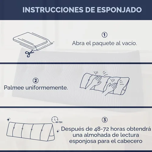 Miniatura 9 de Z-hom Almohada de cabecera tamaño Queen, almohada de lectura triangular de cuña para cama o sofá, cojín ergonómico para respaldo para sentarse, leer