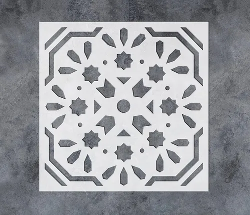 Miniatura 6 de GSS Designs - Plantilla de azulejos de pared reutilizable de 12 x 12 pulgadas, plantillas de arte de dibujo para decoración del hogar