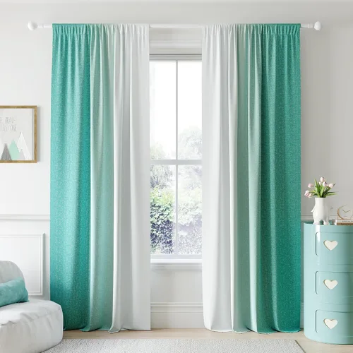 Miniatura 30 de Cortinas Ombre 100% Opacas de 63 Pulgadas de Largo 2 Paneles para Dormitorio Azul Blanco Patrón Degradado Oscurecimiento de Habitación Aislamiento