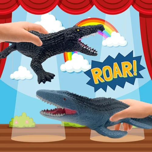 Miniatura 8 de Gemini&Genius Juguetes de Cocodrilo, Mundo de Vida Silvestre Animales de Plástico Suave Animales de la Selva Figura de Acción de Caimán Excelente