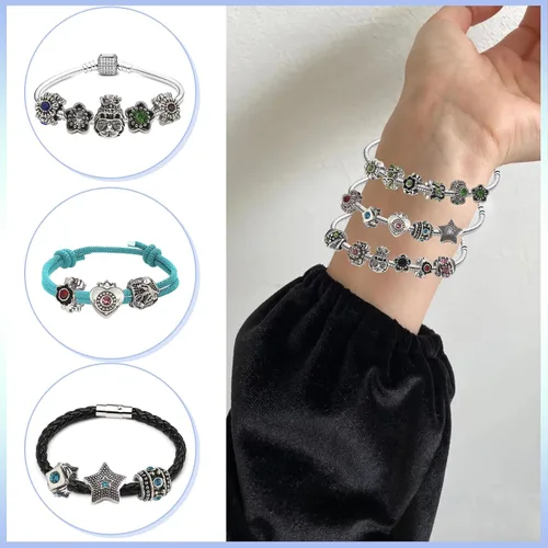 Miniatura 3 de TOAOB 30 cuentas de diamantes de imitación europeos Lampwork grandes agujeros espaciadores abalorios suministros para pulsera collar joyería