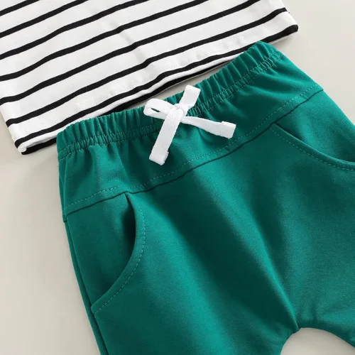 Miniatura 89 de Conjunto de 2 piezas de sudadera de manga larga con cuello redondo y pantalones casuales para bebés y niños pequeños