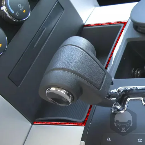 2 piezas de caja de almacenamiento para palanca de cambios, marco de fibra de carbono suave real para interior de coche, cubierta de cenicero, tira