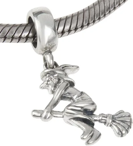 Miniatura 4 de Escoba de bruja encanto 925plata esterlina encanto Halloween Encanto Dangle Encanto para bricolaje encantos pulsera