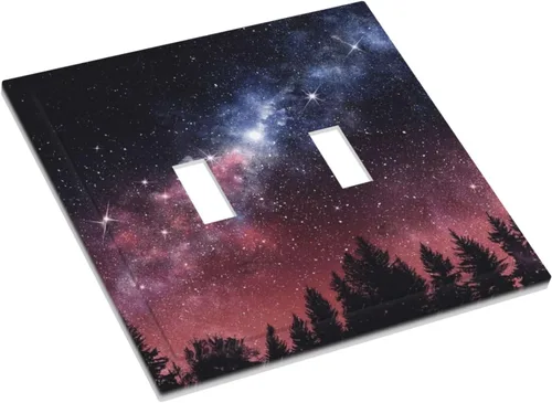 Miniatura 45 de Cubiertas de placa de pared de 3 gang con interruptor de luz de triple palanca, en negro y dorado con esplendor de oro rosa, estampado floral