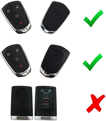 Miniatura 2 de iJDMTOY Carcasa para llavero con acabado de fibra de carbono negro brillante compatible con llave inteligente Cadillac ATS CTS CT6 ELR XTS XT5 SRX
