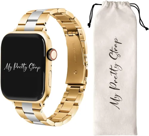 Miniatura 13 de My Pretty Strap - Compatible Apple Watch Band Strap, Stainless Steel Fashion iWatch Replacement Strap- Easy Resizing, No Tool Needed, Fits Most