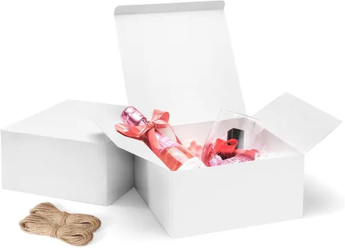 Miniatura 9 de ValBox Cajas de regalo blancas de 4 x 4 x 4 pulgadas, 25 cajas de papel kraft con tapas para regalos, manualidades, cubos, cajas de magdalenas