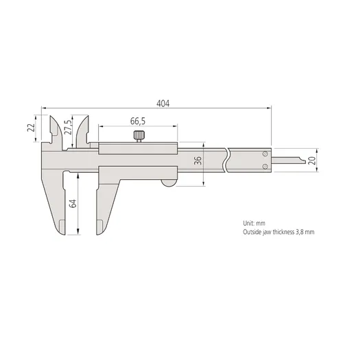 Miniatura 3 de Mitutoyo 530-316 Calibrador de Vernier, de acero inoxidable, pulgadas/métrico, rango de 0-6", precisión +/-0,002", resolución de 0,0078