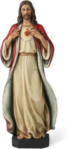 Estatua católica del Sagrado Corazón de Jesús de BC, figura de 6" de Jesucristo, regalos religiosos inspiradores para decoración del hogar en