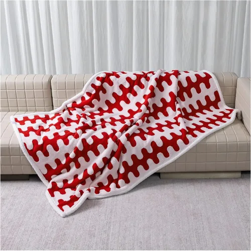 Miniatura 3 de Manta impermeable para mascotas, manta roja de perro para funda de cama, sofá, elegante manta jacquard para mascotas, para cachorros, gatos, rojo