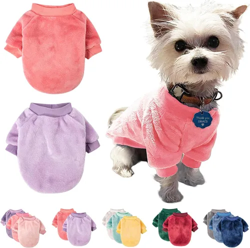 Miniatura 15 de FabriCastle Suéter pequeño para perro, paquete de 3 ropa para perros y gatos, chaquetas suaves y cálidas para perros pequeños, niños y niñas