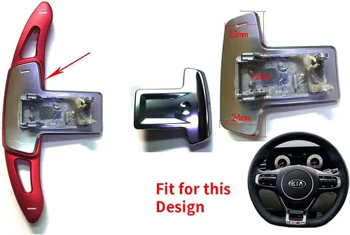 Miniatura 2 de Extensiones de palanca de cambios de paleta sedán de aluminio negro 2020-2021 Kia K5 GT, LXS, EX, LX, GT-Line Sedan