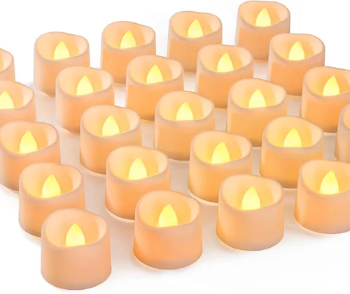 Miniatura 10 de Homemory Paquete de 48 velas parpadeantes sin llama, velas falsas LED que funcionan con pilas más de 200 horas para centros de mesa de boda, base