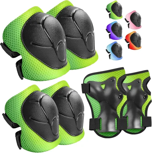 Miniatura 11 de Wemfg - Juego de protección para niños, rodilleras para niños de 3 a 14 años, rodilleras y coderas con protectores de muñeca 3 en 1 para patinaje
