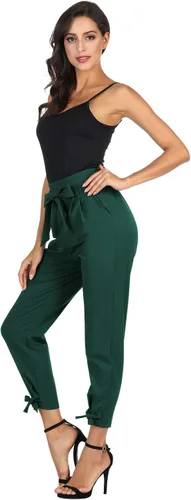Miniatura 3 de GRACE KARIN - Pantalón deportivo tipo lápiz para mujer, diseño informal de tiro alto para el trabajo, con lazo y bolsillos