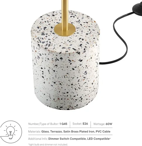 Miniatura 4 de Modway Lámpara de pie Logic Terrazzo en blanco