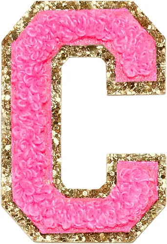 Miniatura 29 de Parches de letras de felpilla para planchar con purpurina, parches bordados con borde dorado, parches para coser en ropa, sombrero, camisa, bolsa